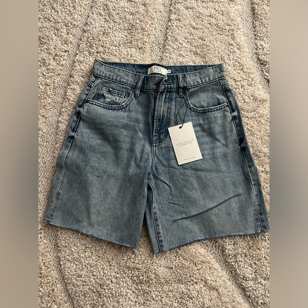 VICI High Rise Boyfriend Denim Shorts | Size 25